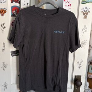 Ariat Men's Charcoal Tee with Blue Logo